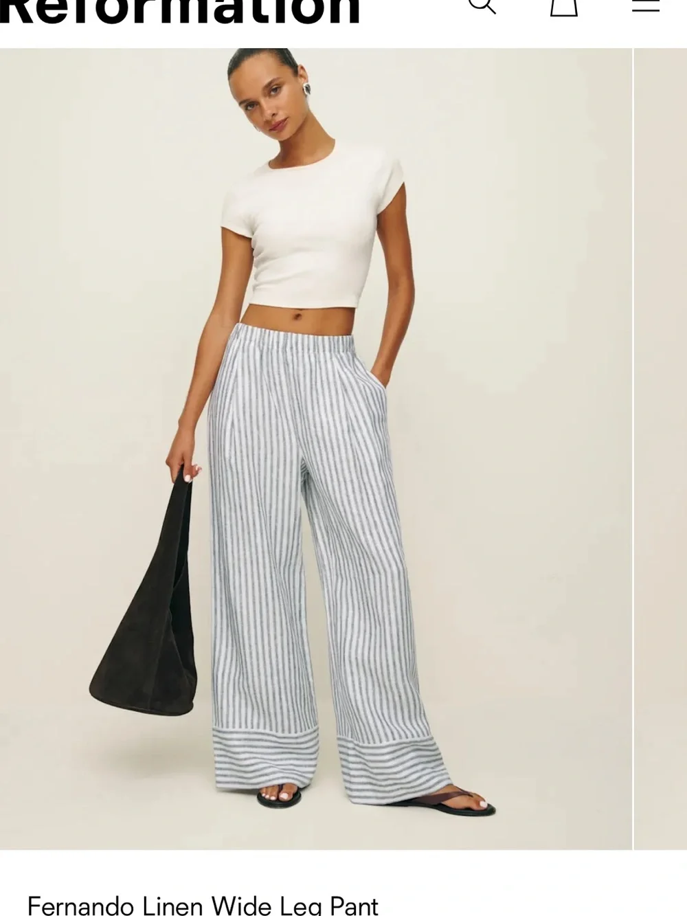 Reformation Fernando Linen Wide Leg Pant